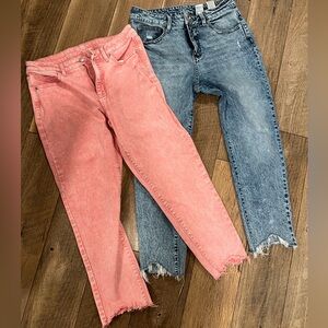 Time&Tru raw hem mid rise jeans- size 8(both pairs)